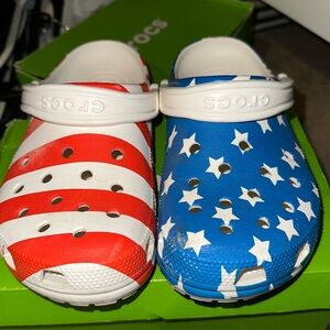 USA Flag 4Th Of July Croc Clogs Women Size 8 Men Size 6